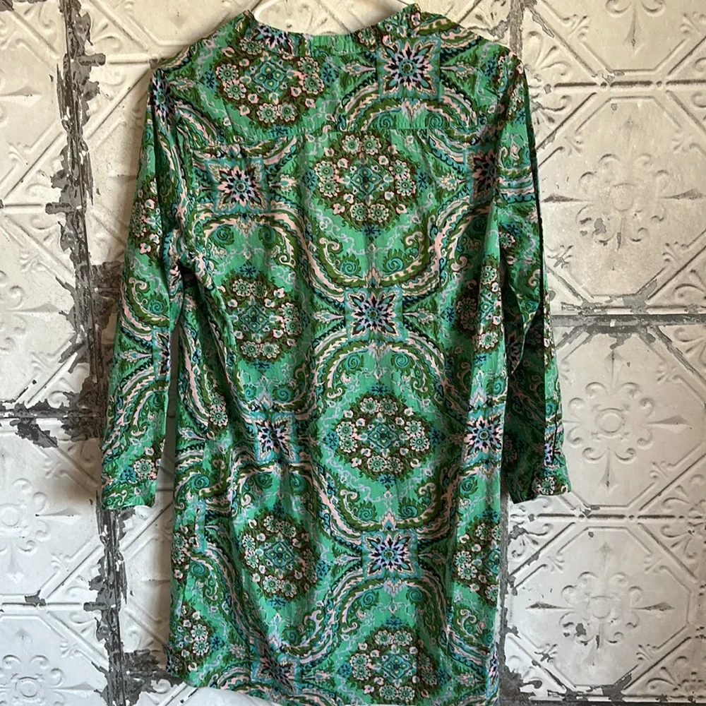 Green Paisley Tunic Top